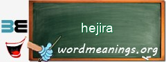 WordMeaning blackboard for hejira